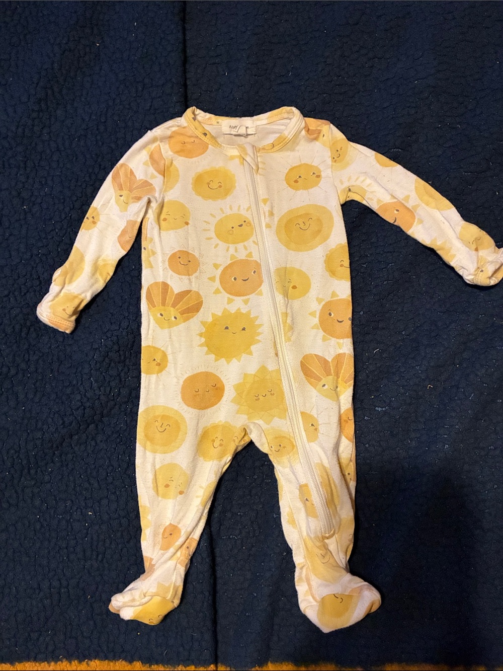 Angel Dear Yellow Sun & Heart Footed One-Piece